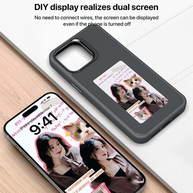 For iPhone 16 Pro Max Four-Color E-ink Screen NFC DIY Phone Case(Pink) - iPhone 16 Pro Max Cases by PMC Jewellery | Online Shopping South Africa | PMC Jewellery | Buy Now Pay Later Mobicred