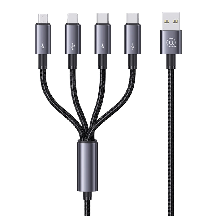 USAMS SJ739 1.2m 4 in 1 Type-C Fast Charging Cable(Titanium Gray) - Multifunction Cable by USAMS | Online Shopping South Africa | PMC Jewellery | Buy Now Pay Later Mobicred