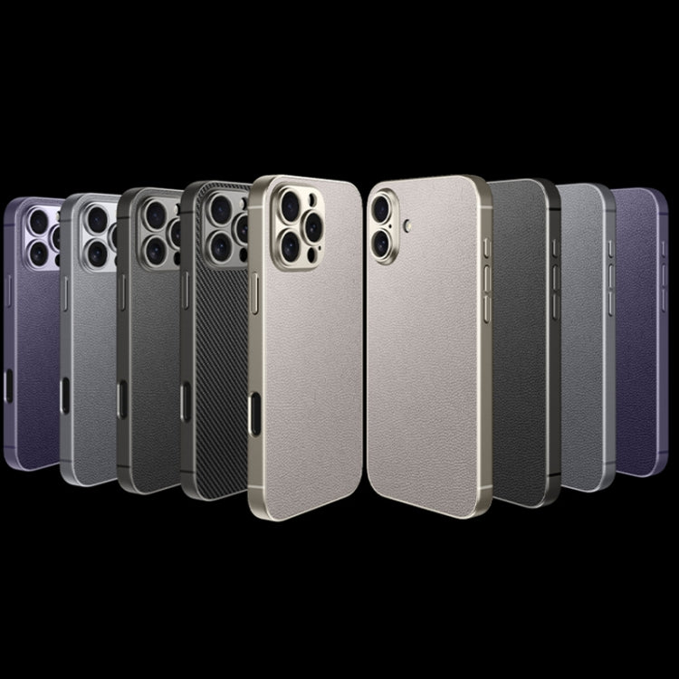 For iPhone 16 Pro Max GKK Metal Paint Skin Feel Leather Full Coverage Phone Case(Carbon Fibre) - iPhone 16 Pro Max Cases by GKK | Online Shopping South Africa | PMC Jewellery | Buy Now Pay Later Mobicred