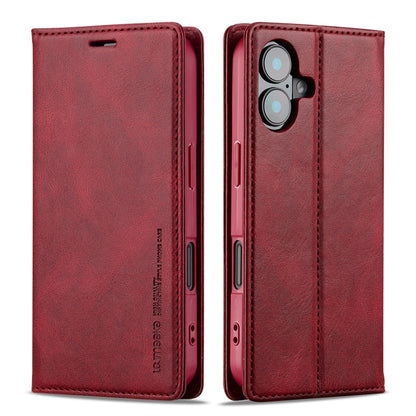 For iPhone 16 Plus LC.IMEEKE RFID Anti-theft Leather Phone Case(Red) - iPhone 16 Plus Cases by LC.IMEEKE | Online Shopping South Africa | PMC Jewellery | Buy Now Pay Later Mobicred