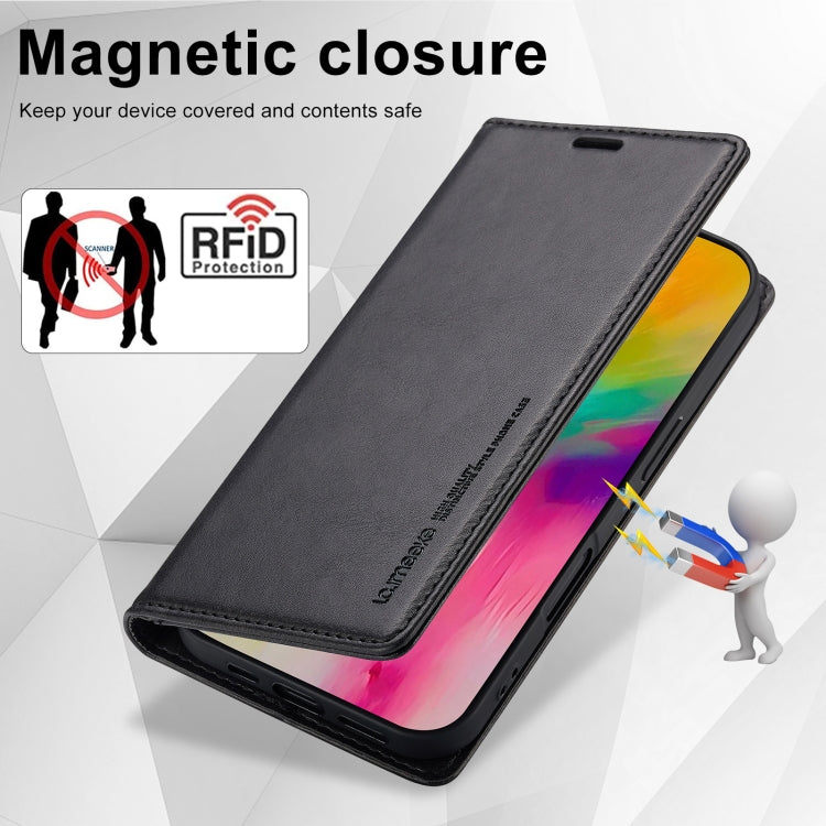 For iPhone 16 LC.IMEEKE RFID Anti-theft Leather Phone Case(Black) - iPhone 16 Cases by LC.IMEEKE | Online Shopping South Africa | PMC Jewellery | Buy Now Pay Later Mobicred