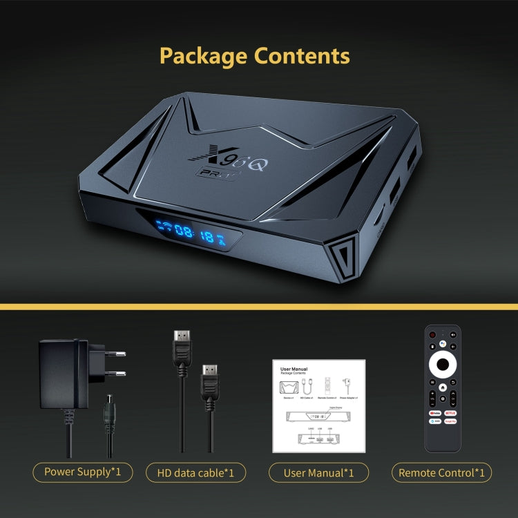 X96Q Pro+ Cortex-A55 Android 14 Octa-core CPU 4K HD Internet Set-top Box, RAM:2GB+16GB(EU Plug) - Others by PMC Jewellery | Online Shopping South Africa | PMC Jewellery | Buy Now Pay Later Mobicred