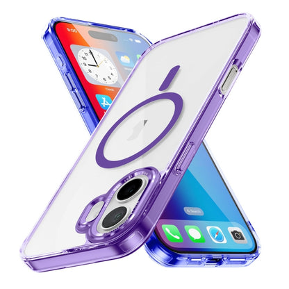 For iPhone 16 Ice Color Magnetic Series Magsafe Magnetic PC Hybrid TPU Phone Case(Purple) - iPhone 16 Cases by PMC Jewellery | Online Shopping South Africa | PMC Jewellery | Buy Now Pay Later Mobicred