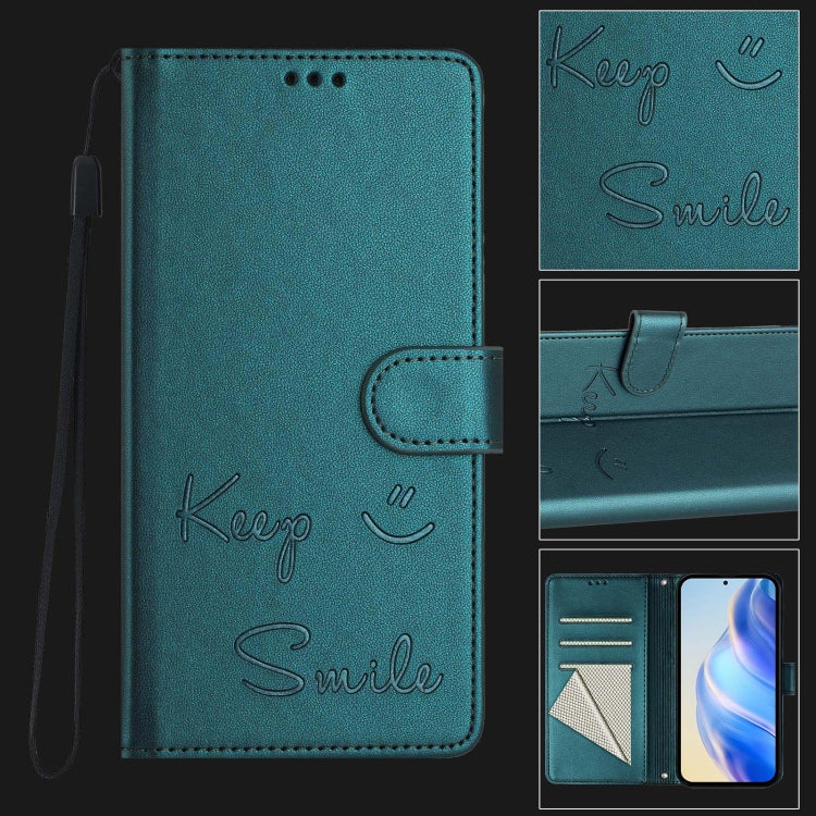 For Ulefone Note 18 Ultra 5G Smile Embossing RFID Leather Phone Case(Peacock Green) - Ulefone Cases by PMC Jewellery | Online Shopping South Africa | PMC Jewellery | Buy Now Pay Later Mobicred