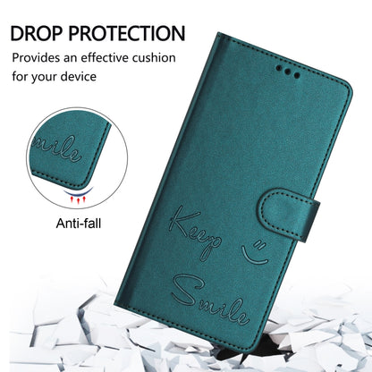 For Ulefone Note 18 Ultra 5G Smile Embossing RFID Leather Phone Case(Peacock Green) - Ulefone Cases by PMC Jewellery | Online Shopping South Africa | PMC Jewellery | Buy Now Pay Later Mobicred