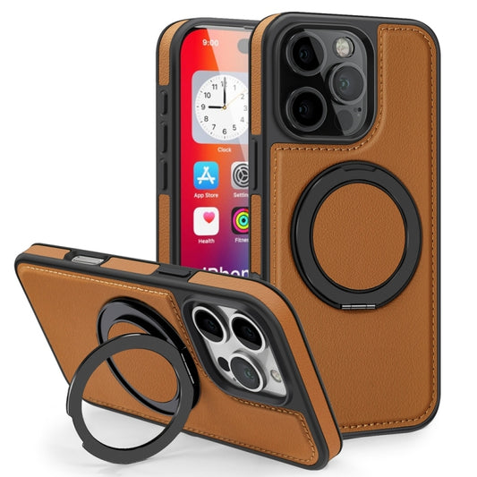 For iPhone 16 Pro Yashi 360 Degree Rotating MagSafe Holder Phone Case(Brown) - iPhone 16 Pro Cases by PMC Jewellery | Online Shopping South Africa | PMC Jewellery | Buy Now Pay Later Mobicred