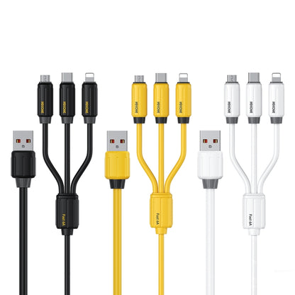 WK WDC-30 Elastic Silicone 1.2m 66W USB to 8 Pin / Type-C / Micro USB Fast Charging Data Cable(Yellow) - Multifunction Cable by WK | Online Shopping South Africa | PMC Jewellery | Buy Now Pay Later Mobicred