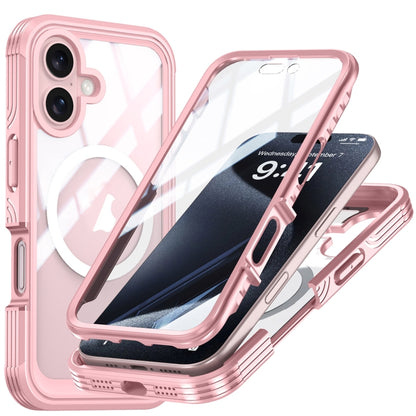 For iPhone 16 Plus Tempered Glass MagSafe Phone Case(Pink) - iPhone 16 Plus Cases by PMC Jewellery | Online Shopping South Africa | PMC Jewellery | Buy Now Pay Later Mobicred