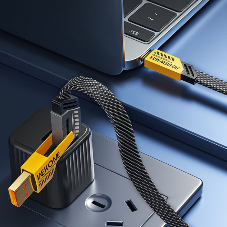 WK WDC-26 1.2m 65W USB / Type-C to Type-C / 8 Pin Magnetic Fast Charging Data Cable(Yellow) - Multifunction Cable by WK | Online Shopping South Africa | PMC Jewellery | Buy Now Pay Later Mobicred