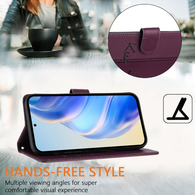 For Huawei Pura 70 Pro Smile Embossing RFID Leather Phone Case(Violet) - Huawei Cases by PMC Jewellery | Online Shopping South Africa | PMC Jewellery | Buy Now Pay Later Mobicred