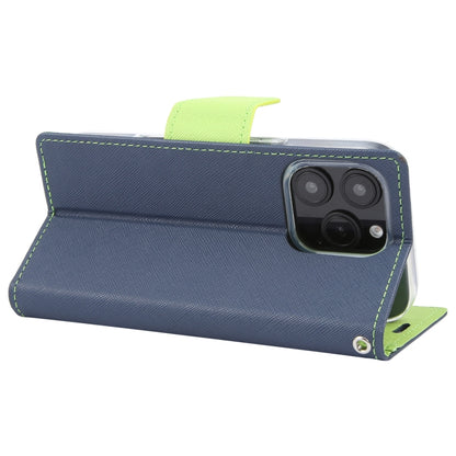 For iPhone 16 Pro GOOSPERY FANCY DIARY Cross Texture Leather Phone Case(Navy Blue) - iPhone 16 Pro Cases by GOOSPERY | Online Shopping South Africa | PMC Jewellery | Buy Now Pay Later Mobicred