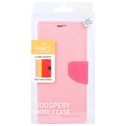 For iPhone 16 GOOSPERY FANCY DIARY Cross Texture Leather Phone Case(Pink) - iPhone 16 Cases by GOOSPERY | Online Shopping South Africa | PMC Jewellery | Buy Now Pay Later Mobicred