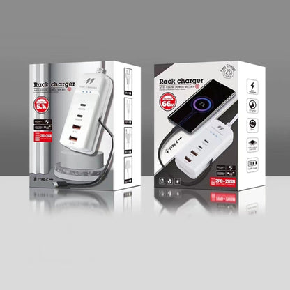 5 in 1 2 x PD 66W, 2 x USB Fast Charger Smart Power Socket, Length:1m(UK Plug) - Multifunction Charger by PMC Jewellery | Online Shopping South Africa | PMC Jewellery | Buy Now Pay Later Mobicred