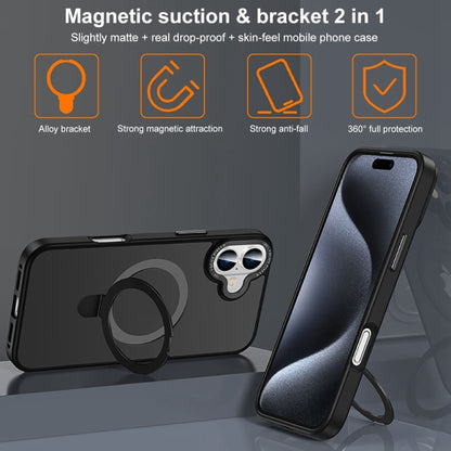 For iPhone 16 Skin Feel MagSafe Magnetic Holder Phone Case(Bronze Gold) - iPhone 16 Cases by PMC Jewellery | Online Shopping South Africa | PMC Jewellery | Buy Now Pay Later Mobicred