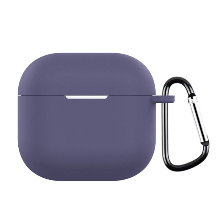 For AirPods 4 Silicone Earphone Protective Case with Hook(Lavender Grey) - For AirPods 4 by PMC Jewellery | Online Shopping South Africa | PMC Jewellery | Buy Now Pay Later Mobicred
