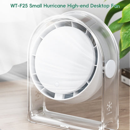 WEKOME WT-F25 Hurricane Transparent Desktop Fan(White) - Electric Fans by WK | Online Shopping South Africa | PMC Jewellery | Buy Now Pay Later Mobicred