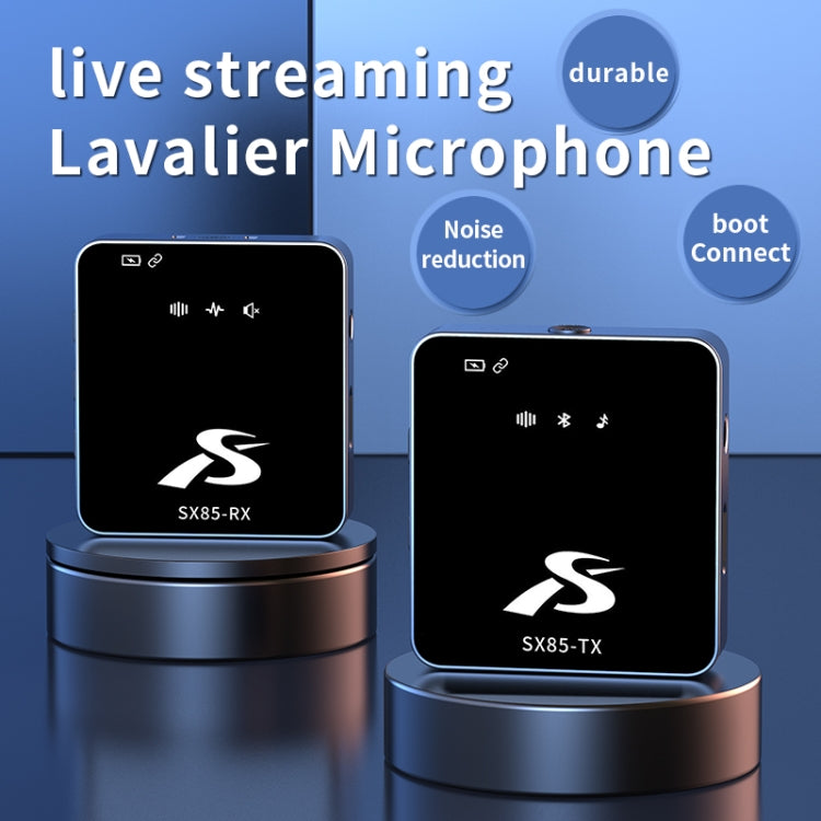 SX85 1 TX + 2 RX Square Smart Noise Reduction Lavalier Wireless Microphone(Type-C) - Microphone by PMC Jewellery | Online Shopping South Africa | PMC Jewellery | Buy Now Pay Later Mobicred