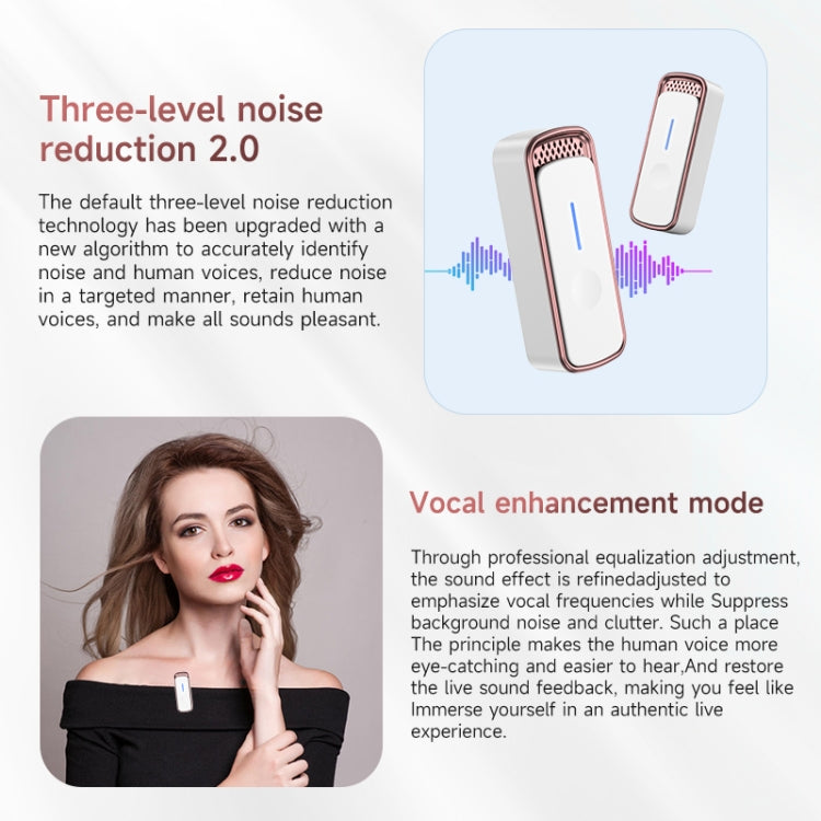 SX88 1 TX + 2 RX Smart Noise Reduction Lavalier Wireless Microphone, Specification:8 Pin(Rose Gold) - Microphone by PMC Jewellery | Online Shopping South Africa | PMC Jewellery | Buy Now Pay Later Mobicred