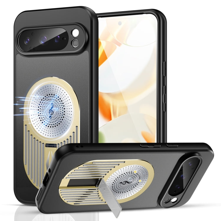 For Google Pixel 9 / 9 Pro Heat Dissipation Aromatherapy MagSafe Holder Phone Case(Gold) - Google Cases by PMC TechLife | Online Shopping South Africa | PMC TechLife | Buy Now Pay Later Mobicred