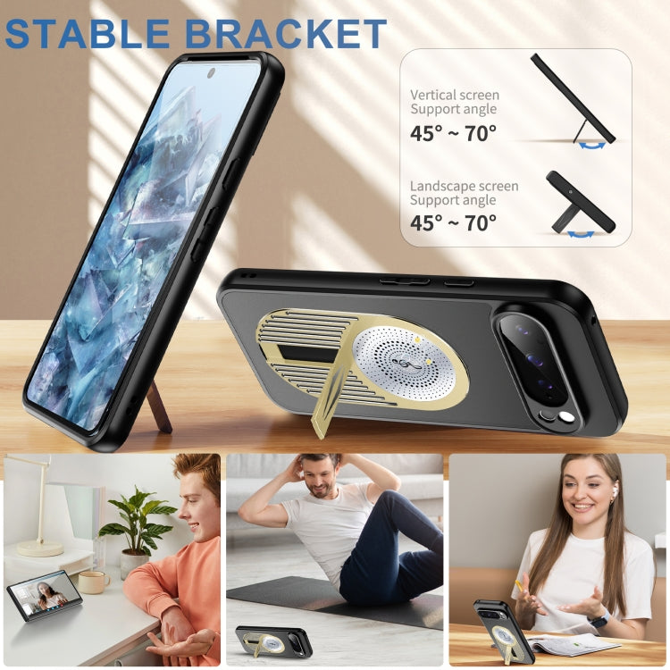 For Google Pixel 9 / 9 Pro Heat Dissipation Aromatherapy MagSafe Holder Phone Case(Gold) - Google Cases by PMC TechLife | Online Shopping South Africa | PMC TechLife | Buy Now Pay Later Mobicred