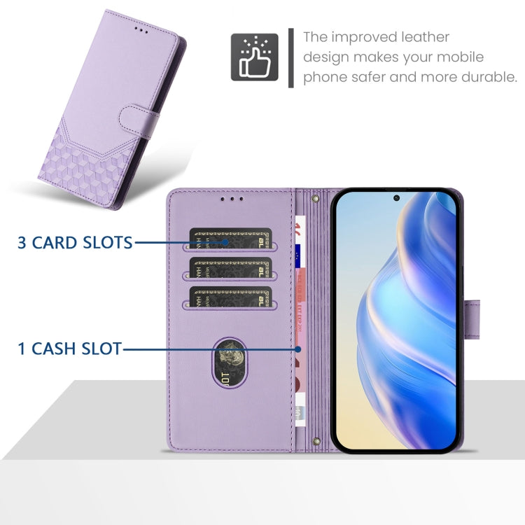 For Ulefone Note 14 Honeycomb Embossing RFID Leather Phone Case(Light Purple) - Ulefone Cases by PMC Jewellery | Online Shopping South Africa | PMC Jewellery | Buy Now Pay Later Mobicred