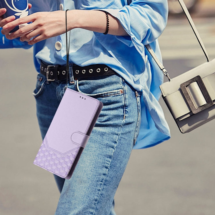 For Ulefone Note 17 Pro Honeycomb Embossing RFID Leather Phone Case(Light Purple) - free shipping - PMC Jewellery - Order now!