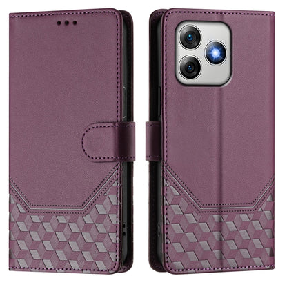 For Ulefone Note 18 Ultra Honeycomb Embossing RFID Leather Phone Case(Violet) - Ulefone Cases by PMC Jewellery | Online Shopping South Africa | PMC Jewellery | Buy Now Pay Later Mobicred