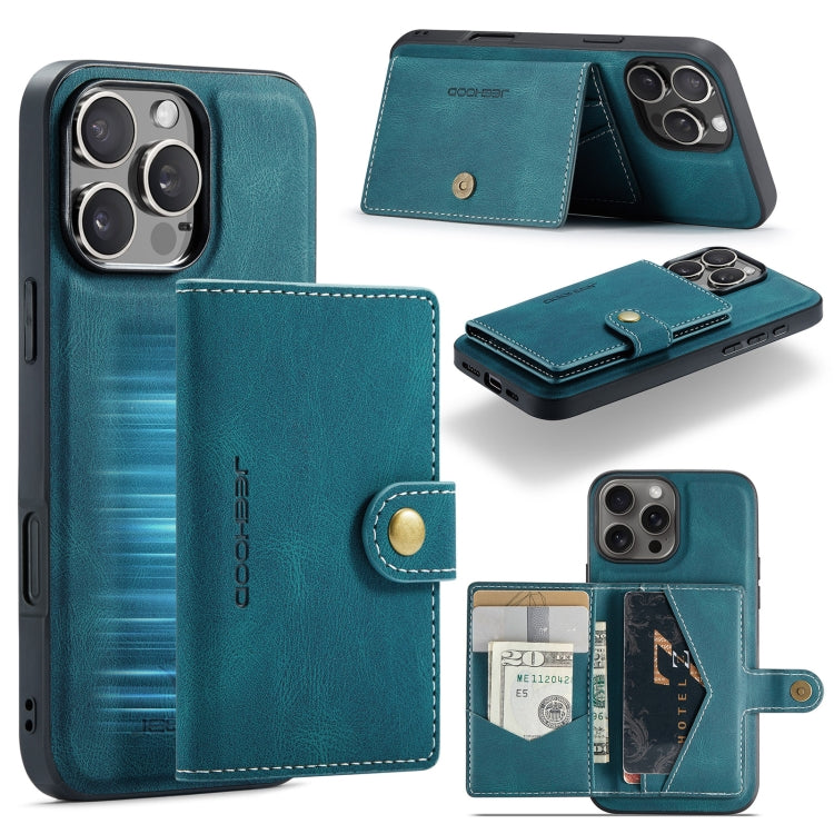 For iPhone 16 Pro Max JEEHOOD J01 Retro Magnetic Detachable Wallet Phone Case(Blue) - iPhone 16 Pro Max Cases by JEEHOOD | Online Shopping South Africa | PMC Jewellery | Buy Now Pay Later Mobicred