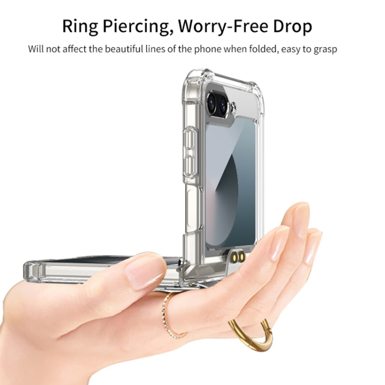 For Samsung Galaxy Z Flip6 GKK Airbag Protective Phone Case with Ring & Pen(Transparent) - Galaxy Z Flip6 5G Cases by GKK | Online Shopping South Africa | PMC Jewellery | Buy Now Pay Later Mobicred