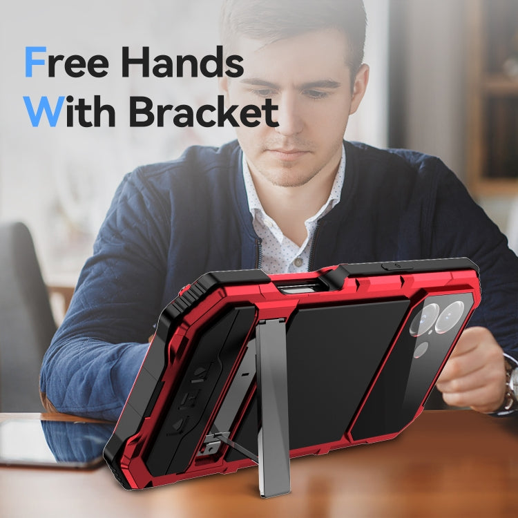 For iPhone 16 Plus R-JUST Life Waterproof Dustproof Shockproof Holder Phone Case(Red) - free shipping - PMC Jewellery - Order now!