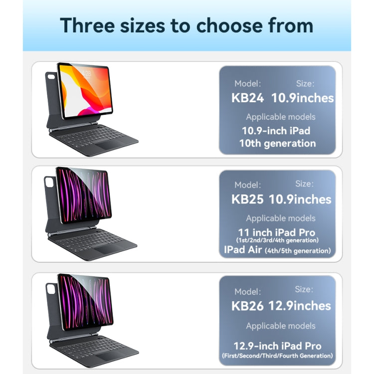 For iPad Pro 12.9 2020 / 2018 Yesido Dual-sided Clip Digital Display Magnetic Keyboard Leather Case(Black) - free shipping - PMC Jewellery - Order now!