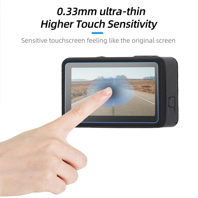 For DJI Osmo Action 5 Pro Sunnylife 3 in 1 Lens Protector Front and Rear Screen Tempered Glass Films, Quantity:2 + 2 + 2 Sets - free shipping - PMC TechLife - Order now!