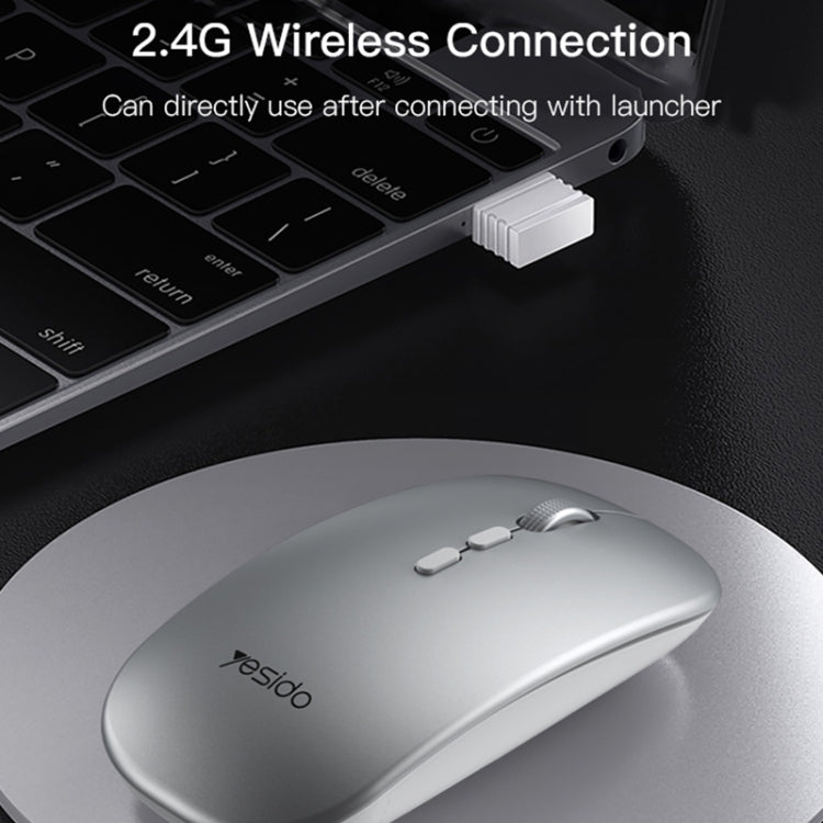 Yesido KB15 Slim 2.4G Rechargeable Wireless Optical Mouse(White) - Wireless Mice by Yesido | Online Shopping South Africa | PMC Jewellery | Buy Now Pay Later Mobicred