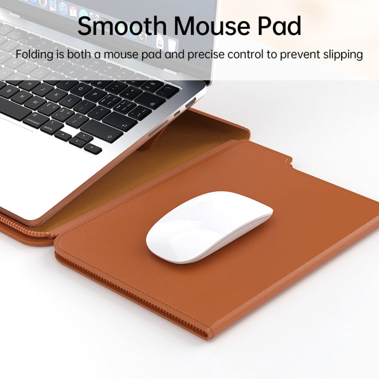 Multifunctional Laptop PU Magnetic Stand Split Liner Bag with Mouse Pad Function, Size:13-14 inch(Dark Green) - 13.3 inch by PMC Jewellery | Online Shopping South Africa | PMC Jewellery | Buy Now Pay Later Mobicred