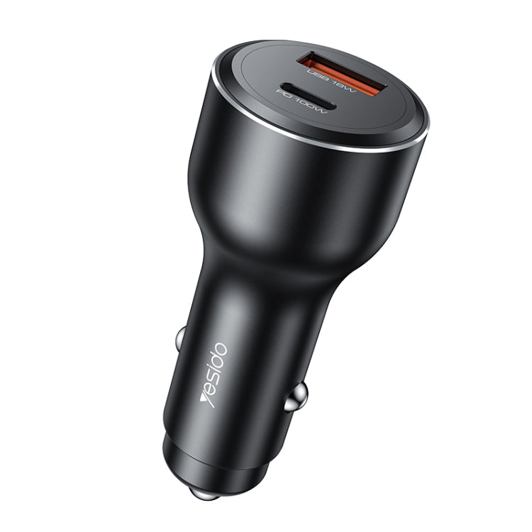 Yesido Y65 PD100W Type-C + QC18W USB Super Fast Car Charger(Black) - Car Charger by Yesido | Online Shopping South Africa | PMC Jewellery | Buy Now Pay Later Mobicred