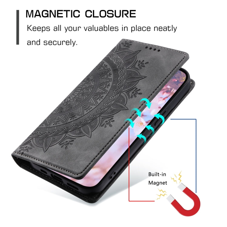 For Samsung Galaxy S25+ 5G Totem Embossed Magnetic Leather Phone Case(Grey) - Galaxy S25+ 5G Cases by PMC Jewellery | Online Shopping South Africa | PMC Jewellery | Buy Now Pay Later Mobicred