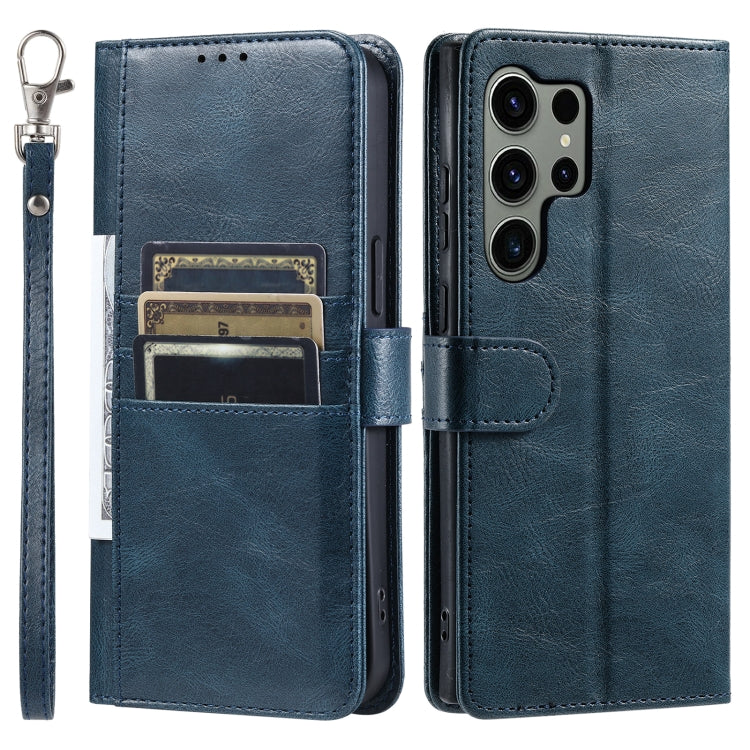 For Samsung Galaxy S25 Ultra 5G Simple 6-Card Wallet Leather Phone Case(Navy Blue) - Galaxy S25 Ultra 5G Cases by PMC Jewellery | Online Shopping South Africa | PMC Jewellery | Buy Now Pay Later Mobicred