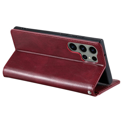 For Samsung Galaxy S25 Ultra 5G Simple 6-Card Wallet Leather Phone Case(Wine Red) - Galaxy S25 Ultra 5G Cases by PMC Jewellery | Online Shopping South Africa | PMC Jewellery | Buy Now Pay Later Mobicred