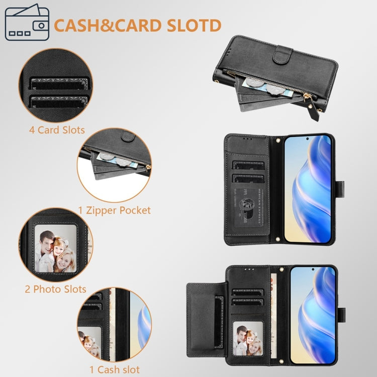 For Samsung Galaxy S25 5G Multi-Card Slots Zipper Wallet Leather Phone Case(Black) - Galaxy S25 5G Cases by PMC Jewellery | Online Shopping South Africa | PMC Jewellery | Buy Now Pay Later Mobicred