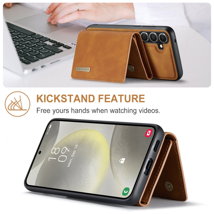 For Samsung Galaxy S24 FE 5G DG.MING M1 Series 3-Fold Multi Card Wallet + Magnetic Phone Case(Brown) - Galaxy S24 FE 5G Cases by DG.MING | Online Shopping South Africa | PMC Jewellery | Buy Now Pay Later Mobicred