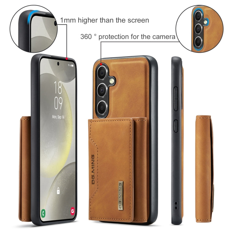 For Samsung Galaxy S24 FE 5G DG.MING M2 Series 3-Fold Multi Card Bag + Magnetic Phone Case(Brown) - Galaxy S24 FE 5G Cases by DG.MING | Online Shopping South Africa | PMC Jewellery | Buy Now Pay Later Mobicred