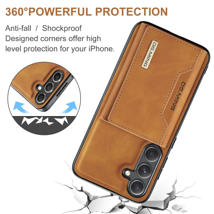 For Samsung Galaxy S24 FE 5G DG.MING M2 Series 3-Fold Multi Card Bag + Magnetic Phone Case(Brown) - Galaxy S24 FE 5G Cases by DG.MING | Online Shopping South Africa | PMC Jewellery | Buy Now Pay Later Mobicred