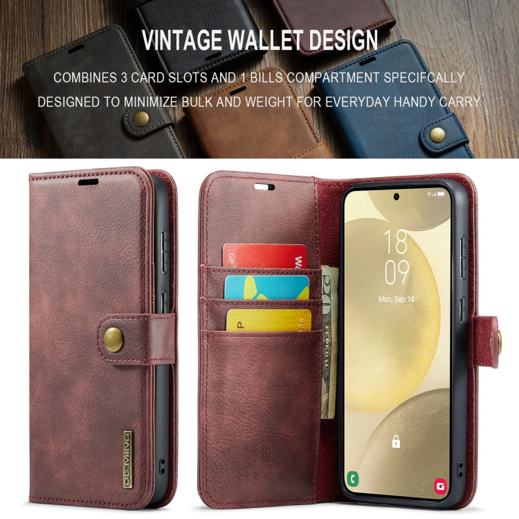 For Samsung Galaxy S24 FE 5G DG.MING Crazy Horse Texture Detachable Magnetic Leather Case(Red) - Galaxy S24 FE 5G Cases by DG.MING | Online Shopping South Africa | PMC Jewellery | Buy Now Pay Later Mobicred