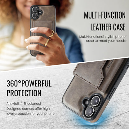 For iPhone 16 Plus DG.MING MAGKING-K2 Series MagSafe RFID Card Bag Detachable Phone Case(Coffee) - iPhone 16 Plus Cases by DG.MING | Online Shopping South Africa | PMC Jewellery | Buy Now Pay Later Mobicred