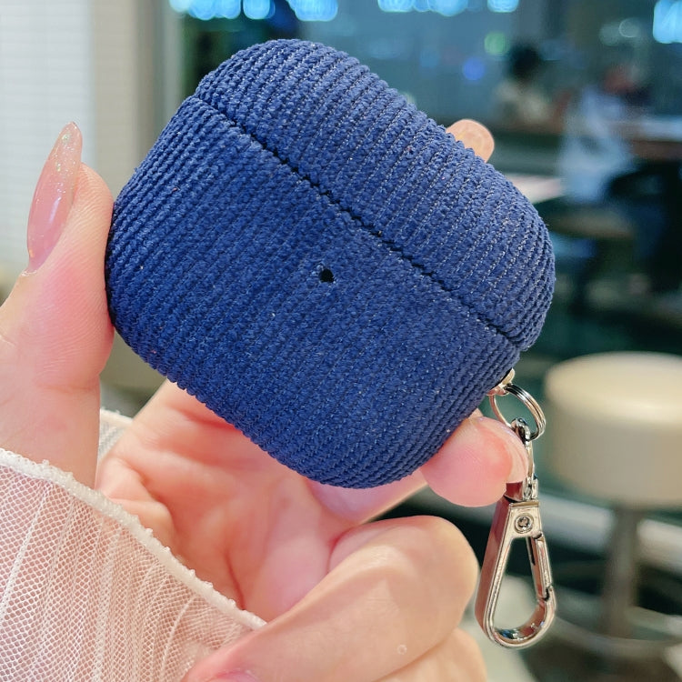 For AirPods 3 Corduroy Cloth Pattern Earphone Protective Case(Royal Blue) - For AirPods 3 by PMC Jewellery | Online Shopping South Africa | PMC Jewellery | Buy Now Pay Later Mobicred