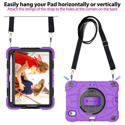 For iPad mini 6 Bat Hand Grip Turntable Stand Tablet Case(Purple Black) - iPad mini 6 Cases by PMC Jewellery | Online Shopping South Africa | PMC Jewellery | Buy Now Pay Later Mobicred