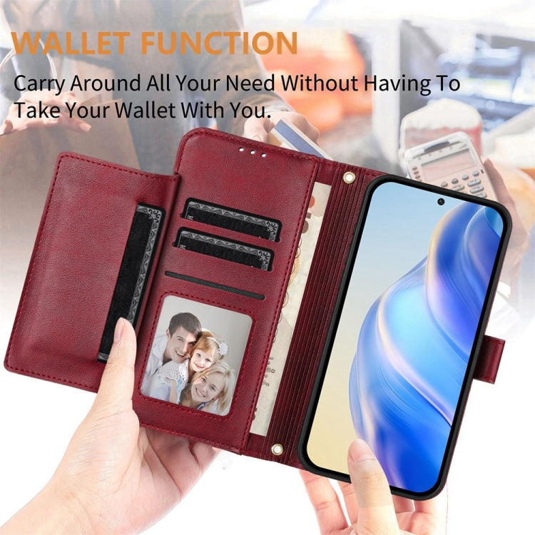 For Huawei Pura 70 Pro / Pura 70 Pro+ Multi-Card Slots Zipper Wallet Leather Phone Case(Dark Red) - Huawei Cases by PMC Jewellery | Online Shopping South Africa | PMC Jewellery | Buy Now Pay Later Mobicred