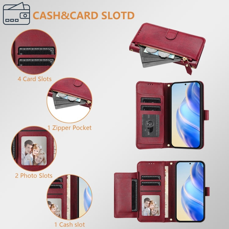 For Huawei Pura 70 Pro / Pura 70 Pro+ Multi-Card Slots Zipper Wallet Leather Phone Case(Dark Red) - Huawei Cases by PMC Jewellery | Online Shopping South Africa | PMC Jewellery | Buy Now Pay Later Mobicred