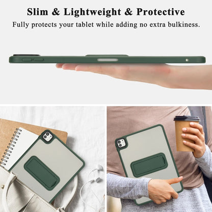 For iPad 9.7 inch 2018 / 2017 Skin Feel Holder PC Hybrid TPU Tablet Case(Dark Green) - iPad 9.7 (2018) & (2017) Cases by PMC Jewellery | Online Shopping South Africa | PMC Jewellery | Buy Now Pay Later Mobicred