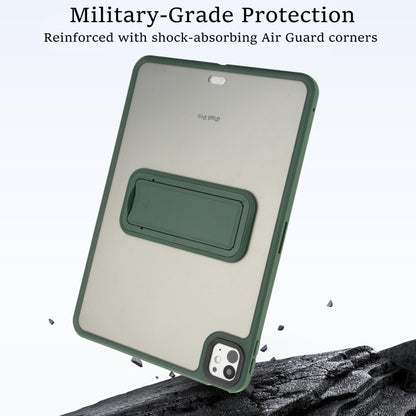 For iPad Air 2 9.7 Skin Feel Holder PC Hybrid TPU Tablet Case(Dark Green) - More iPad Cases by PMC Jewellery | Online Shopping South Africa | PMC Jewellery | Buy Now Pay Later Mobicred